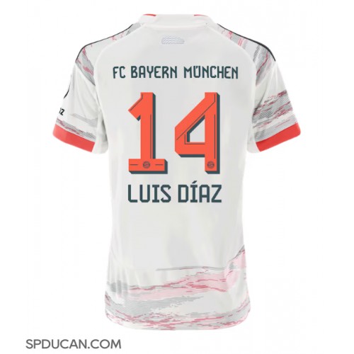Zenski Nogometni Dres Bayern Munich Luis Diaz #14 Gostujuci 2025-26 Kratak Rukav